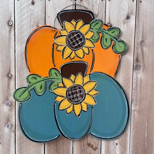 Fall door hanger, pumpkin door hanger, whimsy pumpkin, stacked pumpkin door hanger, autumn door hanger, pumpkin stack door hanger