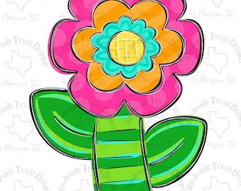 Door hanger template, flower door hanger template, funky flower door hanger template, spring door hanger template, digital template