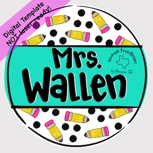 Door hanger template, teacher door hanger template, classroom door hanger template, back to school door hanger template, digital template