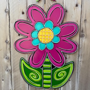 Fun flower door hanger, Flower door hanger, Unique door hanger, spring door hanger, Funky flower door hanger, summer door hanger