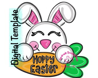 Modello per appendere la porta, modello per appendere la porta di Pasqua, modello per appendere la porta del coniglietto, modello per appendere la porta a molla, modello digitale, Pasqua luppolata
