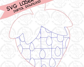 SVG laser cut file, Door hanger svg, strawberry door hanger svg, bunch of strawberries svg, Spring laser cut file