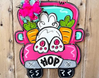 Bunny Truck Door Hanger, Easter Spring Decor
