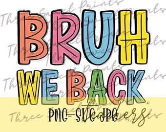 Bruh We Back -Teachers png, Bruh We Back svg, Back to School png, Classroom png, Teachers png, Teacher png, Teacher life png, School png