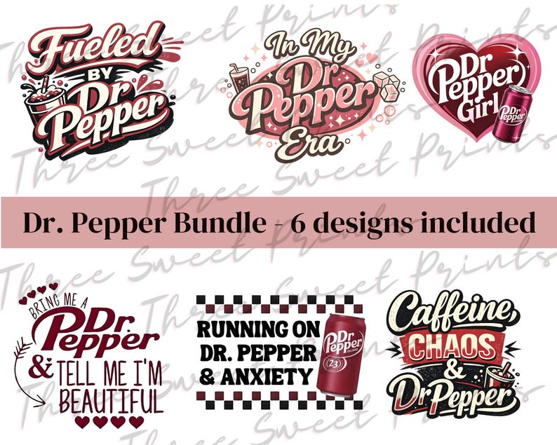 Dr Pepper Bundle PNG & SVG - Funny Caffeine Designs for Women and Girls ...