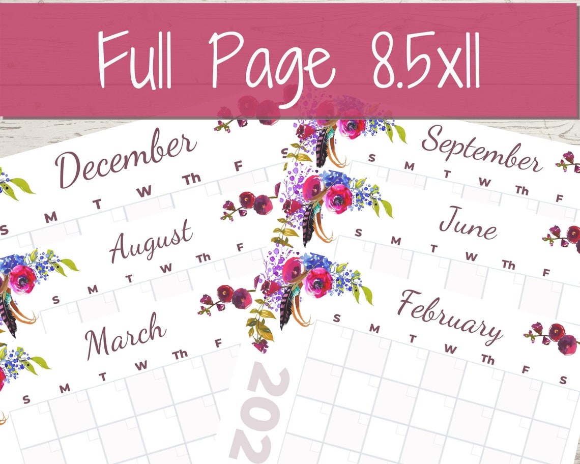 2021 Full Year Berry Calendar Etsy