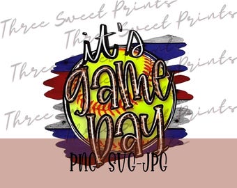 Softball Game Day PNG, SVG, JPG (Digital Download)