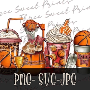 Basketball Coffee PNG, Basketball Coffee SVG, Game Day PNG, Basketball Game Day Png, Basketball Game png, Basketball png
