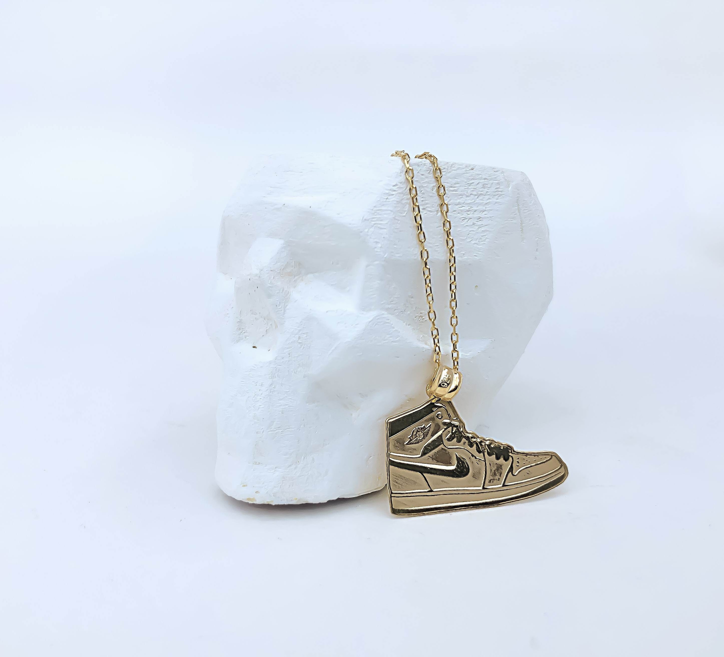 Air Jordan Shoes Silver Necklace Etsy