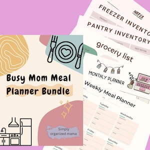 Busy Mom Meal Planner Printable | Weekly and Monthly Meal Planner ...