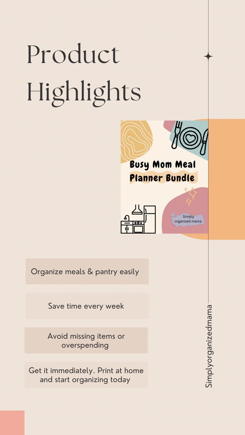 Busy Mom Meal Planner Printable | Weekly and Monthly Meal Planner ...