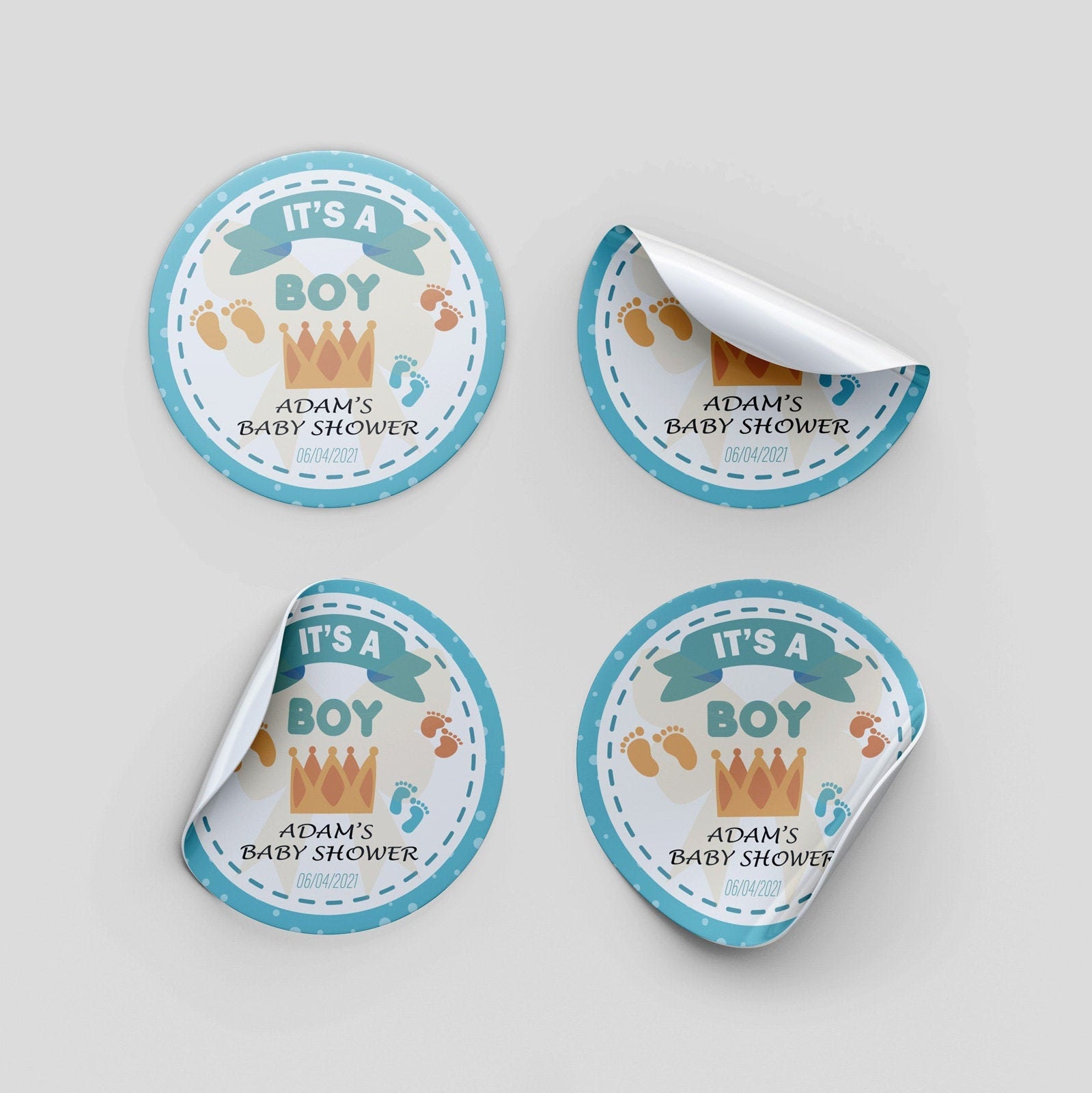 Personalised boy baby shower stickers Etsy
