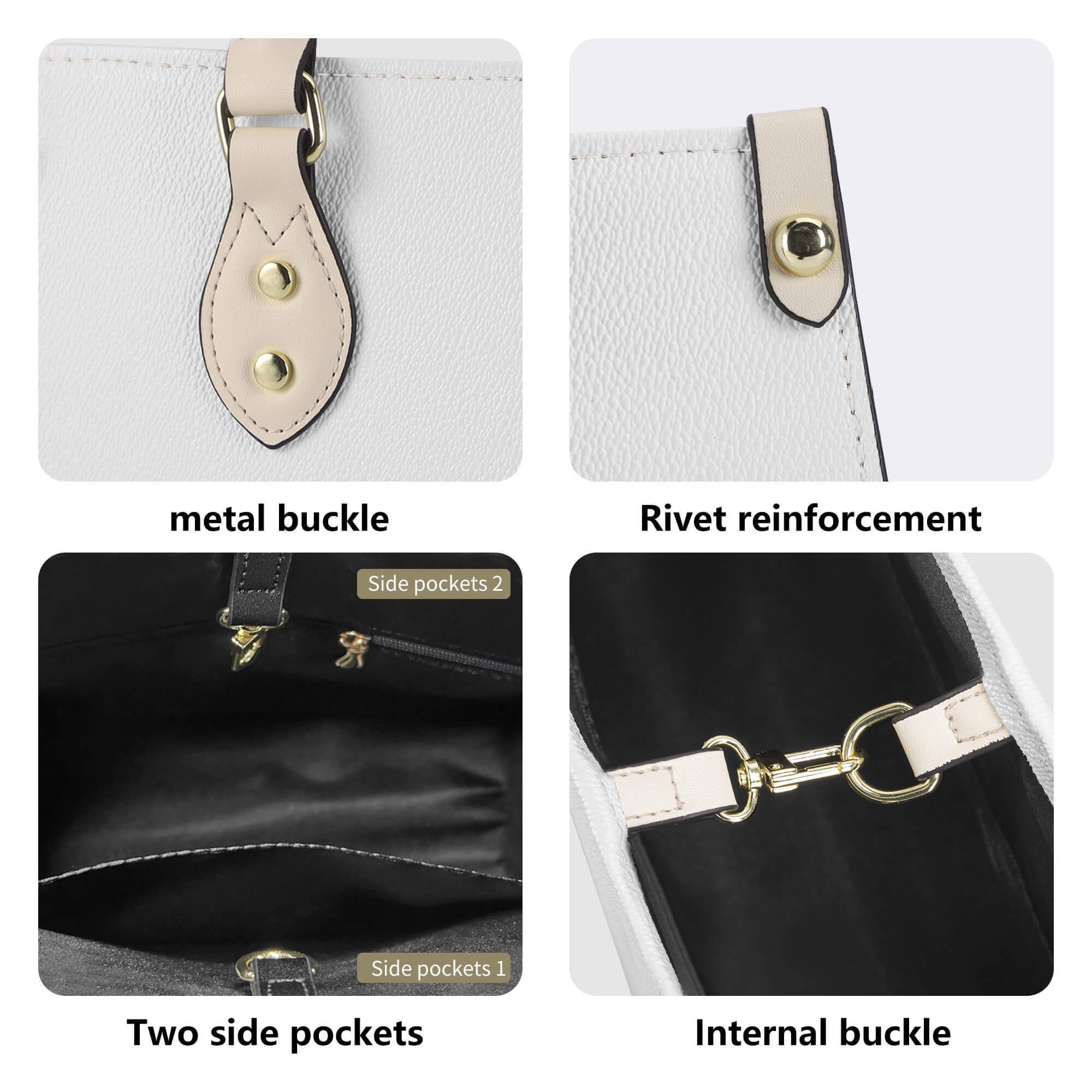 Minimal Pastel Beige Boho Leather Handbag