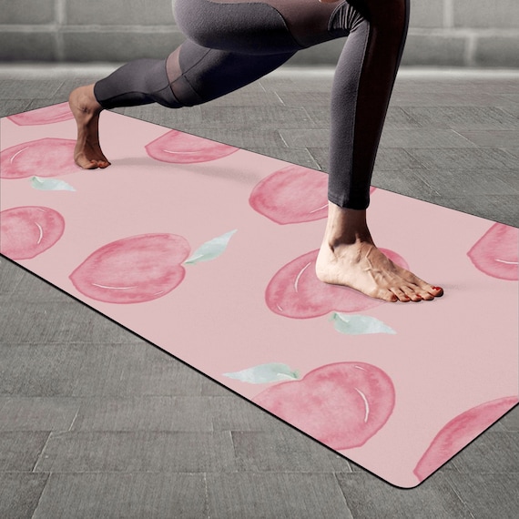 Peach Pattern Cute Yoga Mat, Yoga Accessories, Custom Personalized Yoga Mat,  Exercise Mats, Pilates Mat, Fitness Gym Mat, Home Workout Mat 