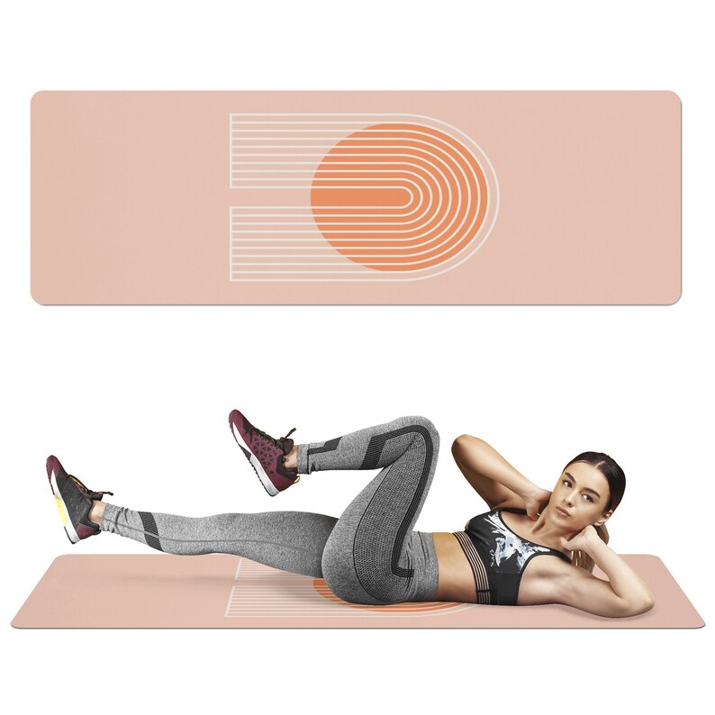 Beige Boho Rainbow and Sun Cute Yoga Mat Custom Personalized - Etsy