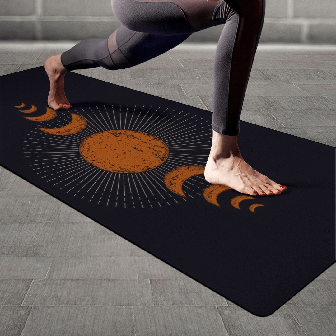 Moon Phases Boho Yoga Mat, Custom Personalized Yoga Mat, Exercise Mats