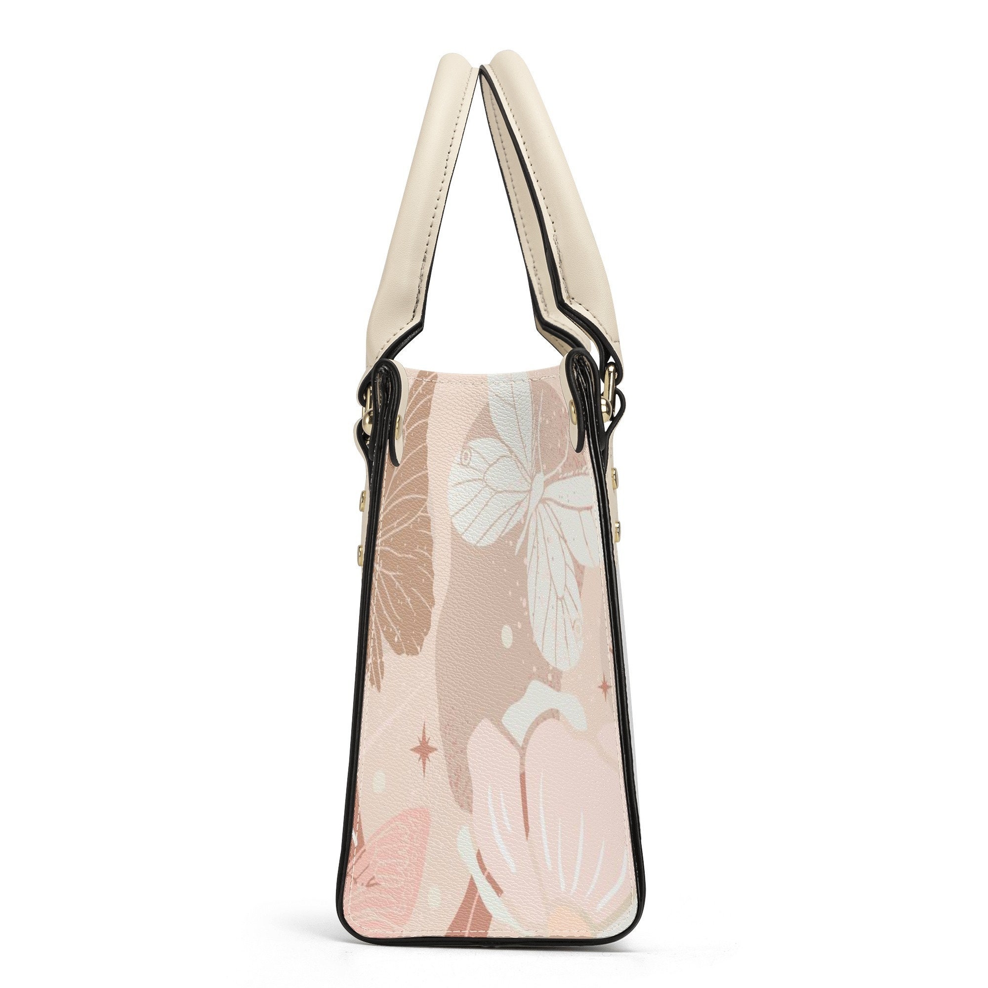 Pastel Color Butterfly Pattern Leather Handbag