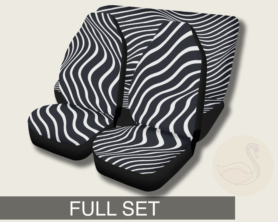 Seat Cover for Car Full Set, Zebra Pattern Car Seat Cover Set for Women