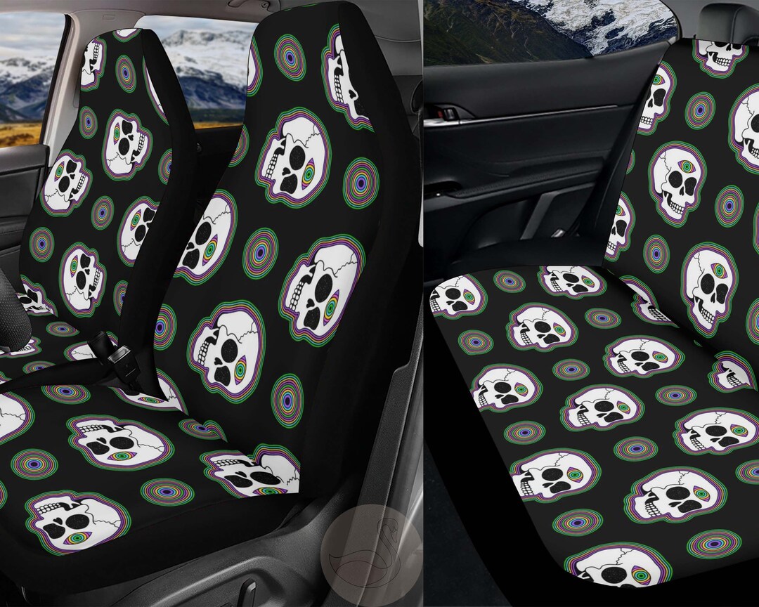 Vintage Trippy Skull Car Seat Covers Cute Seat Cover for Car Etsy