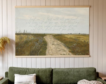 Vintage Christian Tapestry Wall Art | Proverbs 3:5 Scripture | 179
