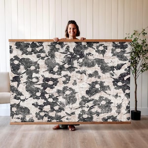 Boho Floral Canvas Wall Art Tapestry - Oversized Modern Art | 604