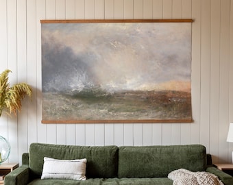 Oversized Abstract Landscape Tapestry: Cotton Canvas Wall Art | 574