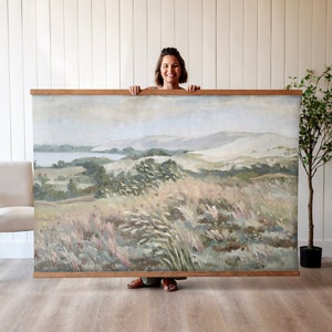 Oversized Pastel Landscape Tapestry: Large Canvas Wall Art | 566