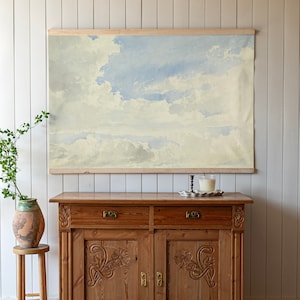 Oversized Cloud Study Canvas Tapestry: Vintage Sky Wall Art | 204