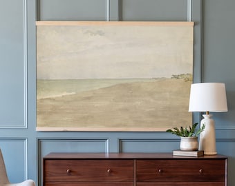 Vintage Coastal Tapestry: Neutral Beach House Wall Art | 148