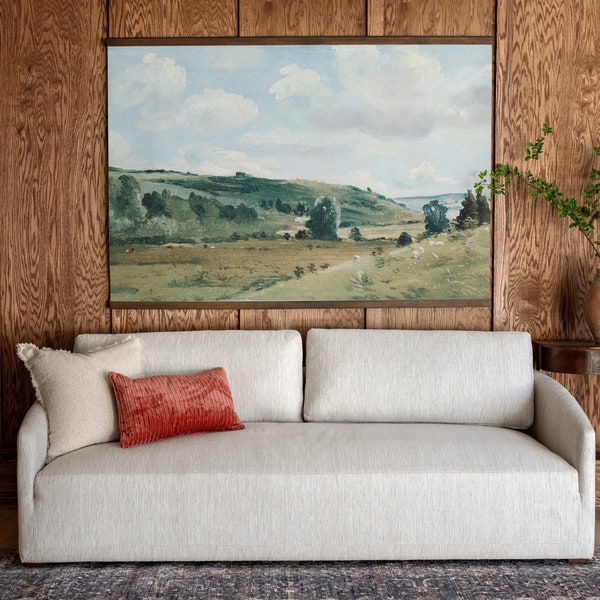 Extra Large Vintage Art | Large Bedroom Wall Decor | Large Vintage Wall Decor | Vintage Landscape Scene | Oversized Wall Art | 159