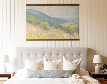 Muted Watercolor Landscape Tapestry: Cotton Canvas Wall Hanging | 163