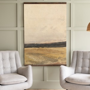 Abstract Prairie Tapestry | Abstract Landscape Scene | Large Neutral Canvas Hanging | 187