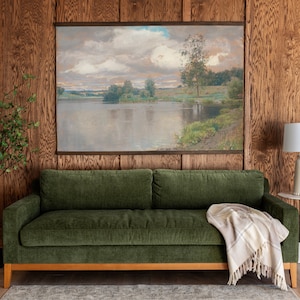 Vintage Lake Art Tapestry: Scenic Landscape Wall Hanging | 203