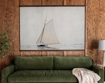 Vintage Sailboat Art Tapestry: Nautical Coastal Wall Decor | 144