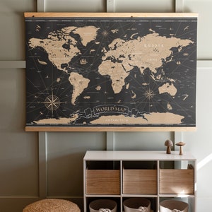 Homeschool Room Wall Art | Classroom Wall Art | World Atlas Art | World Map Wall Art | Kids Room Art | World Map Print | Kids Room Map | 153