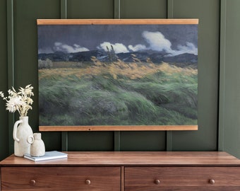 Vintage Landscape Tapestry: Blowing in the Wind Night Scene Wall Art | 142