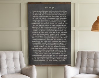 Psalm 91 Canvas Wall Art: Framed Scripture Tapestry | 186