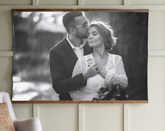 Custom Photo Canvas Hanging | Print ANY Photo | Custom Family Photo Canvas Sign | Wedding Photo Custom Tapestry
