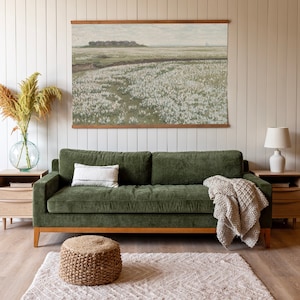 Extra Large Vintage Art | Living Room Art | Flowering Field | Large Wall Art | Canvas Wall Art | Vintage Art Wall Hanging | 178