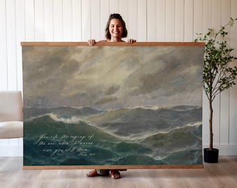 Vintage Coastal Tapestry | Christian Beach House Wall Art | 801