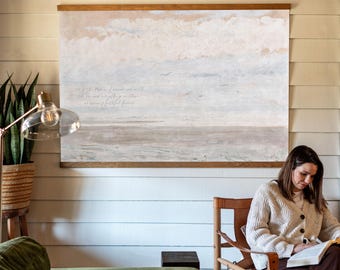 Abstract Beach Art | Vintage Coastal Tapestry: Christian Artwork | 819