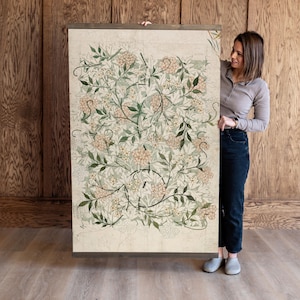 Oversized Vertical Botanical Wall Art | Textile Art Tapestry | Botanical Art Tapestry | Vintage Botanical Art | Vintage Floral Art | 151
