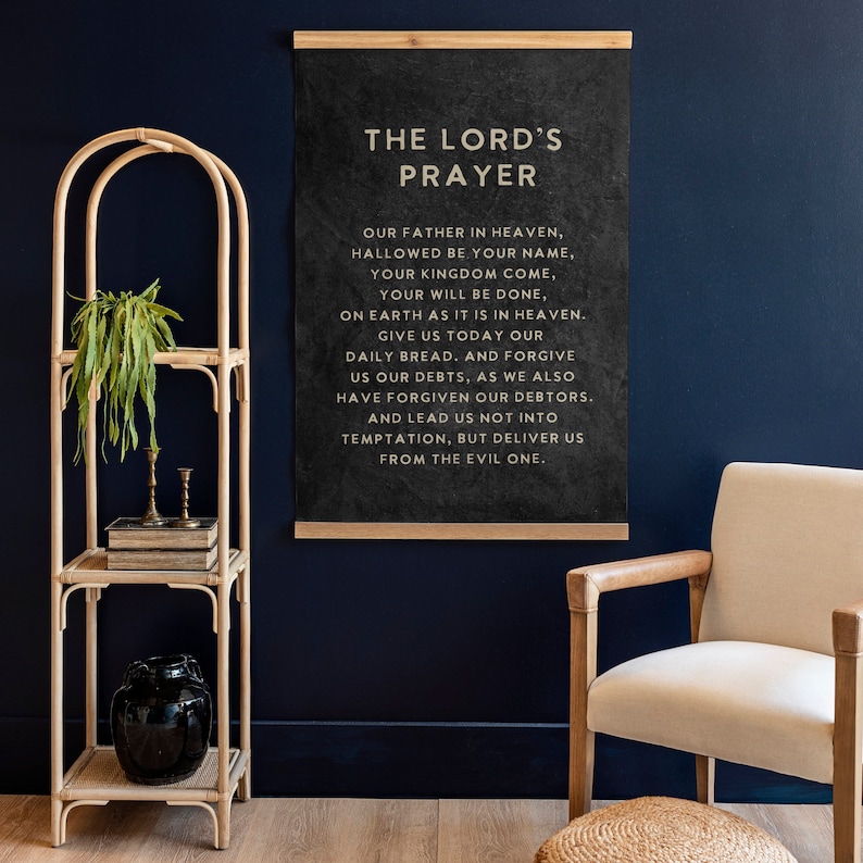 Christian Wall Art the Lord's Prayer Sign Large Canvas Etsy