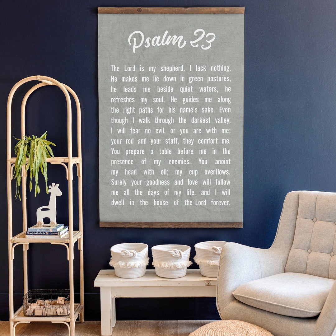 Vertical Scripture Psalm 23 Canvas Tapestry: Vertical Scripture Wall Hanging | 164 - Etsy