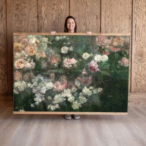 Lienzo con estampado botánico: Tapiz floral vintage de gran tamaño / 680
