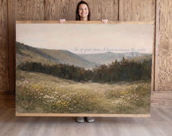 Vintage Bible Verse Canvas Art: "Be Of Good Cheer" | 753