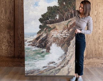 Psalm 89 9 Coastal Wall Art |  Scripture Art Print: Vertical Tapestry | 823