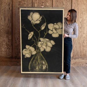 Modern Wall Art | Vintage Flower Study Canvas |  Botanical Art Tapestry | Modern Botanical Art | Botanical Wall Art | Vintage Floral Art 510
