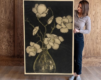Modern Wall Art | Vintage Flower Study Canvas |  Botanical Art Tapestry | Modern Botanical Art | Botanical Wall Art | Vintage Floral Art 510