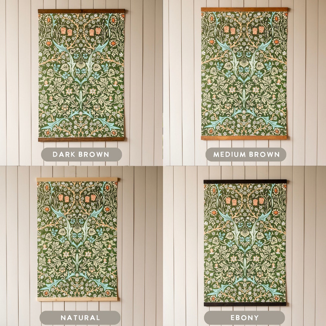 Vintage William Morris Style Botanical Tapestry: Textile Art Canvas ...